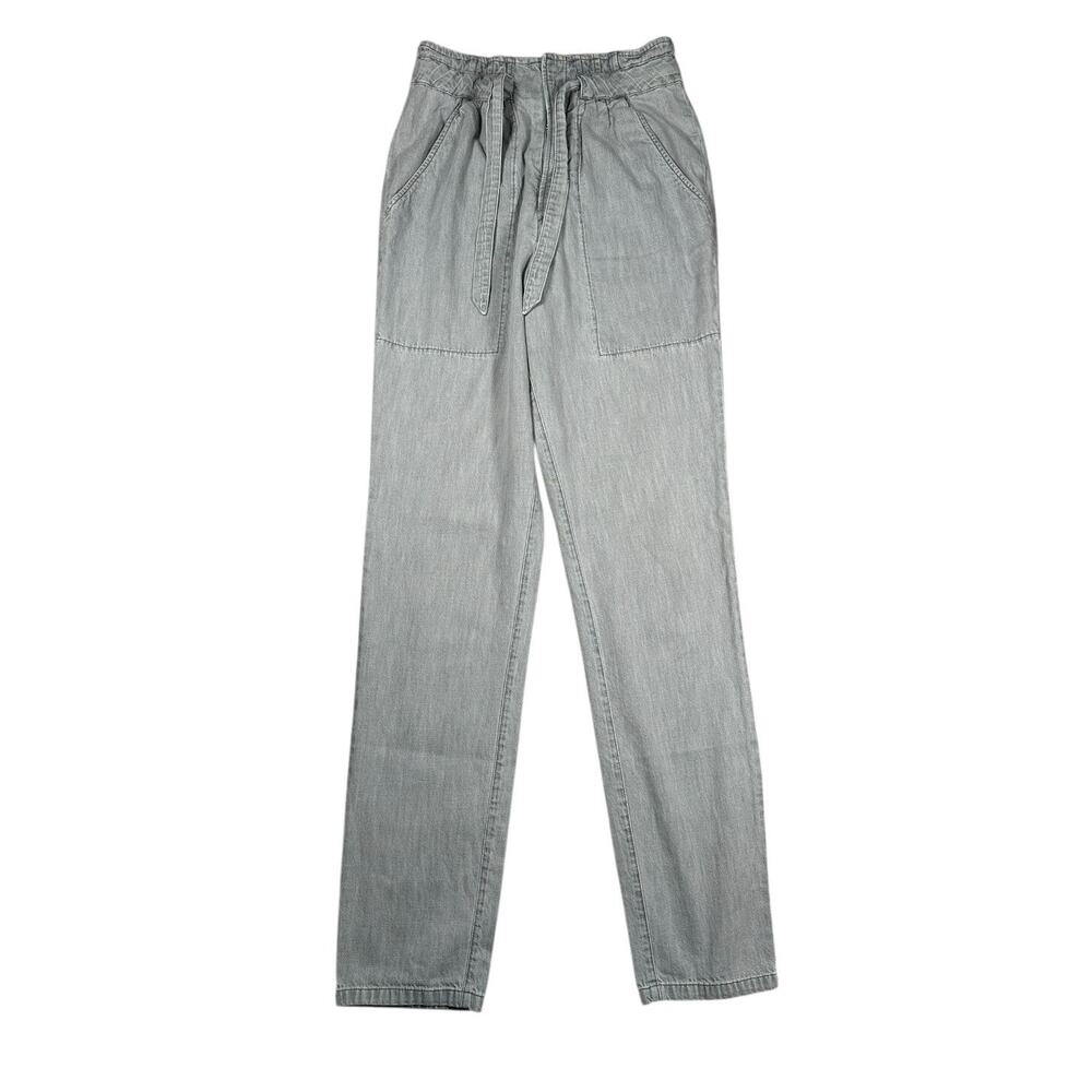 Isabel Marant Etoile Muardo Trousers 2 US Tie Waist Gray Cotton High Rise Luxury